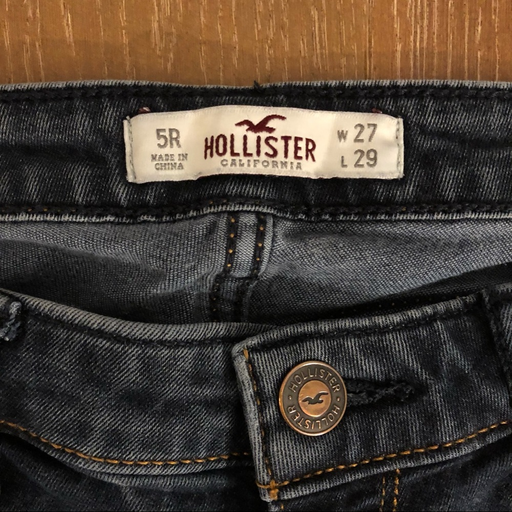 Hollister Low-Rise Dark Wash Jean Leggings - Size 27 - Picture 3 of 4
